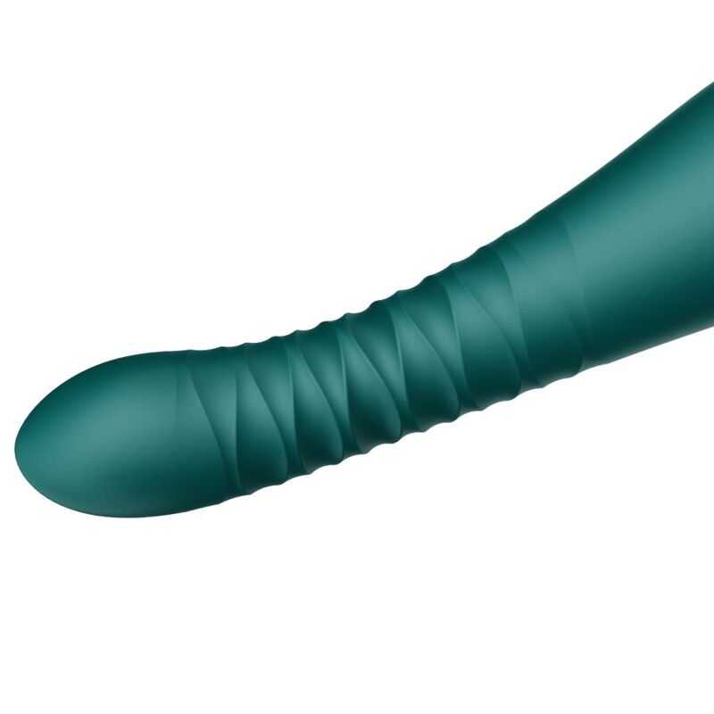 ZALO Vibrador Thruster KING PowerThrust com App na cor verde, mostrando o design e detalhes premium.