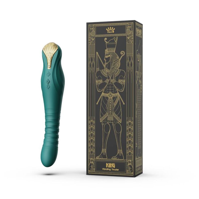ZALO Vibrador Thruster KING PowerThrust com App na cor verde, mostrando o design e detalhes premium.