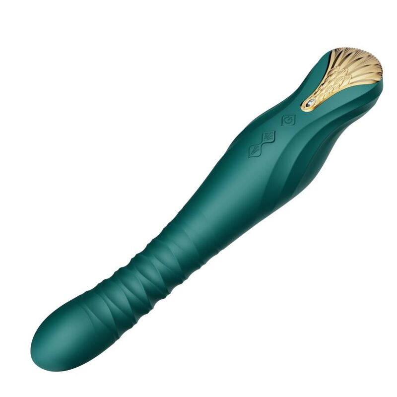 ZALO Vibrador Thruster KING PowerThrust com App na cor verde, mostrando o design e detalhes premium.