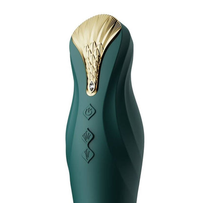 ZALO Vibrador Thruster KING PowerThrust com App na cor verde, mostrando o design e detalhes premium.