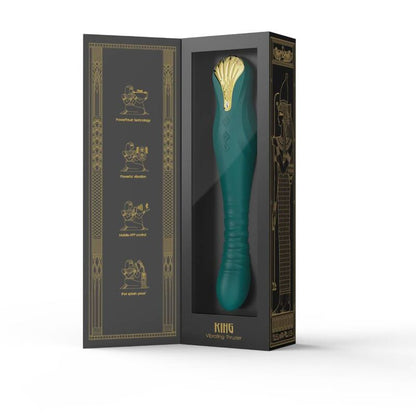 ZALO Vibrador Thruster KING PowerThrust com App na cor verde, mostrando o design e detalhes premium.
