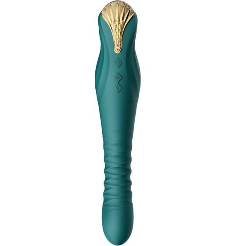 ZALO Vibrador Thruster KING PowerThrust com App na cor verde, mostrando o design e detalhes premium.
