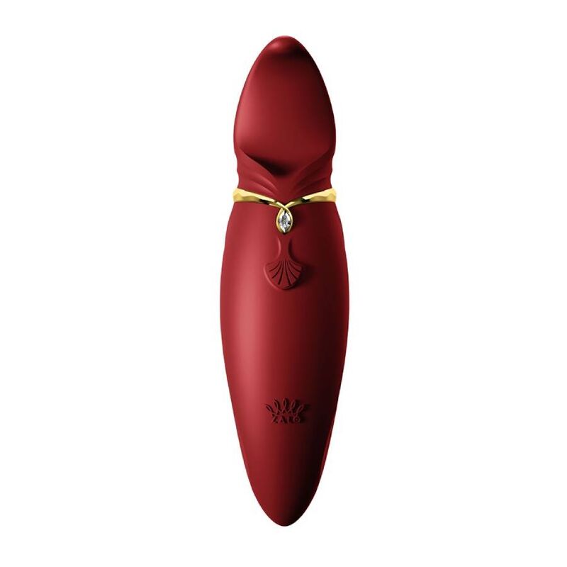 Vibrador pulsador ZALO Hero vermelho para estimulação clitoriana com tecnologia PulseWave.