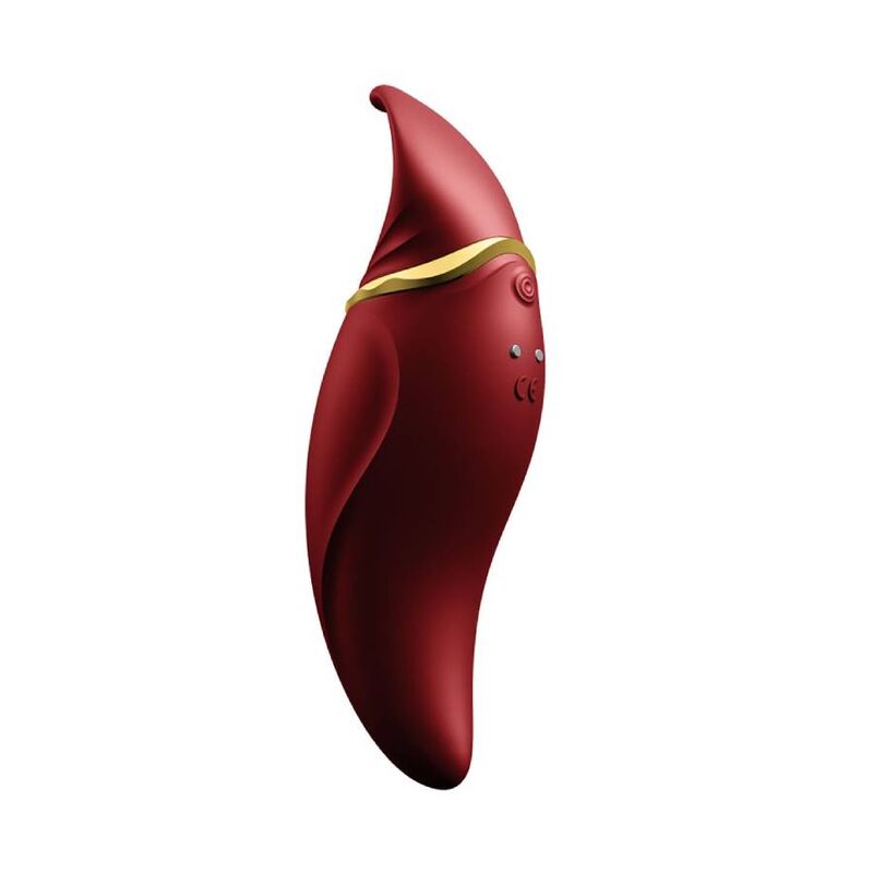 Vibrador pulsador ZALO Hero vermelho para estimulação clitoriana com tecnologia PulseWave.