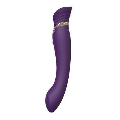 Vibrador ZALO Queen G-Spot PulseWave Roxo com detalhes em dourado e cristal Swarovski.