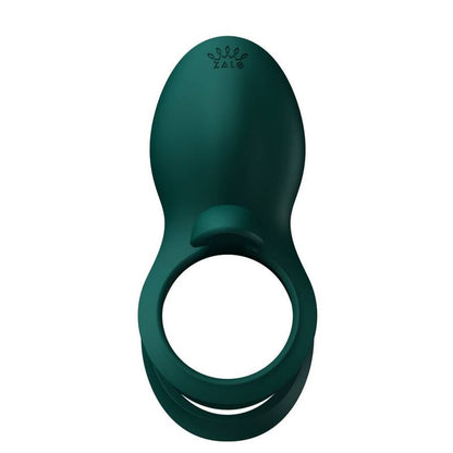 ZALO Anel Vibrante para Casais Bayek Verde com design ergonómico e detalhe dourado.