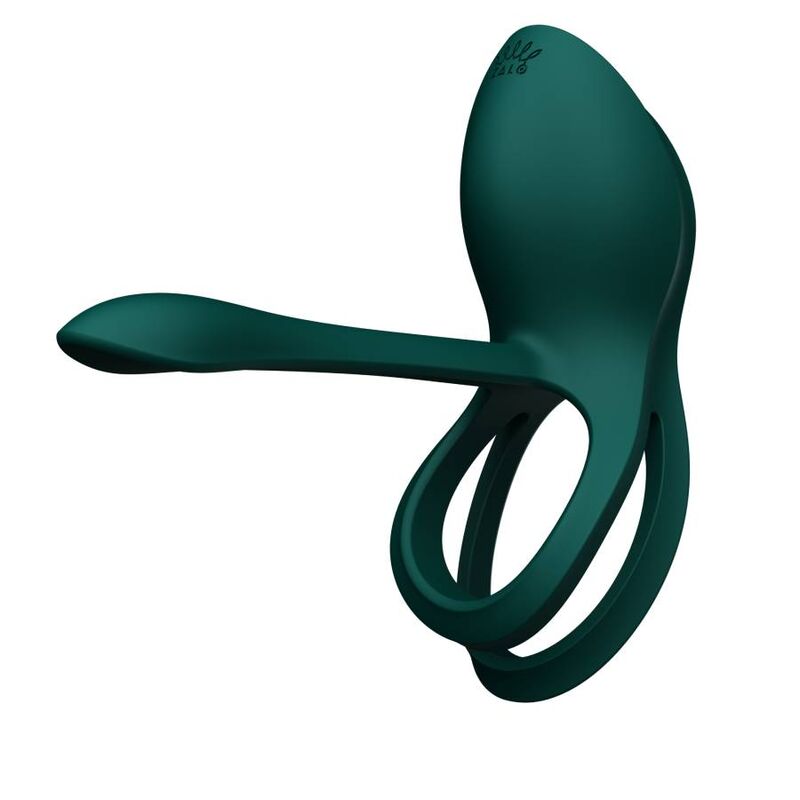 ZALO Anel Vibrante para Casais Bayek Verde com design ergonómico e detalhe dourado.