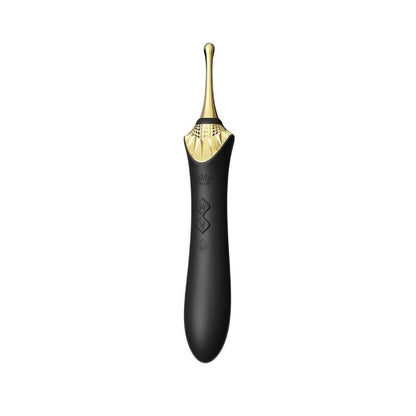 Vibrador ZALO Bess 2 Clitoral Massager preto com acessório e função de aquecimento, mostrando design ergonómico.