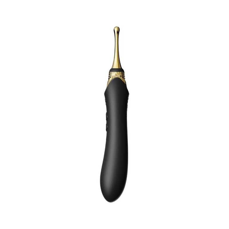 Vibrador ZALO Bess 2 Clitoral Massager preto com acessório e função de aquecimento, mostrando design ergonómico.
