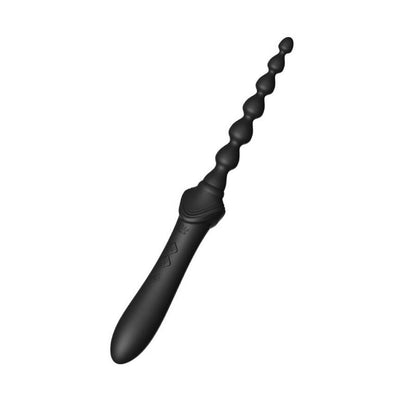 Vibrador ZALO Bess 2 Clitoral Massager preto com acessório e função de aquecimento, mostrando design ergonómico.