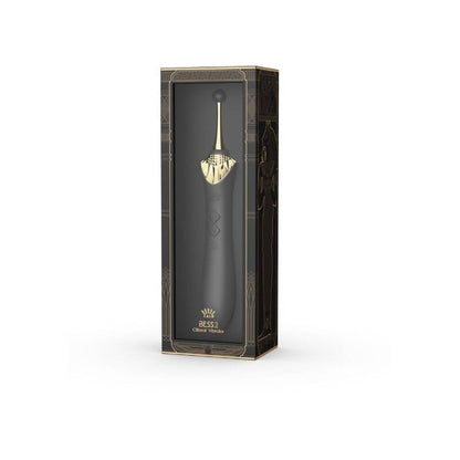 Vibrador ZALO Bess 2 Clitoral Massager preto com acessório e função de aquecimento, mostrando design ergonómico.