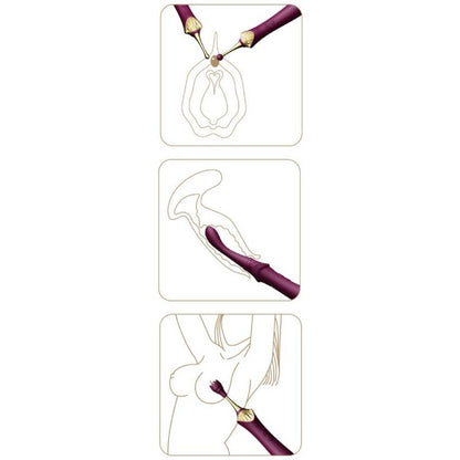 Vibrador ZALO Bess 2 Clitoral Massager preto com acessório e função de aquecimento, mostrando design ergonómico.