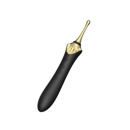 Vibrador ZALO Bess 2 Clitoral Massager preto com acessório e função de aquecimento, mostrando design ergonómico.