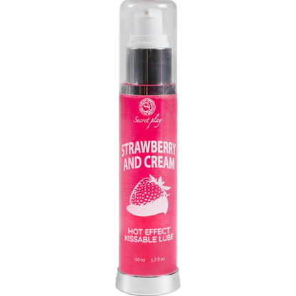 Embalagem do Lubrificante 2-em-1 SECRETPLAY Efeito Térmico Morango e Creme 50ml