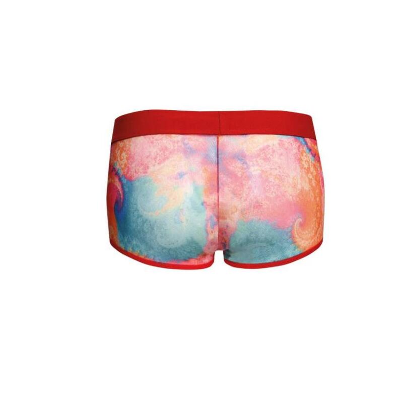 Close-up of the Anais Men Boxer Falcon showing its lycra fabric and banana print.