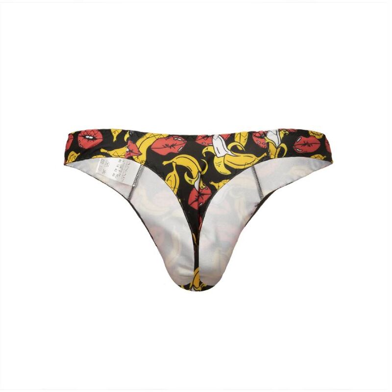 Vista detalhada da Tanga Masculina ANAIS MEN Corda de Banana S, mostrando a estampa e o tecido de lycra.