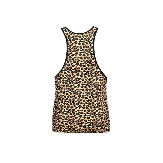 Close-up of the ANAIS MEN Top Mercury showing its animal print and soft texture.