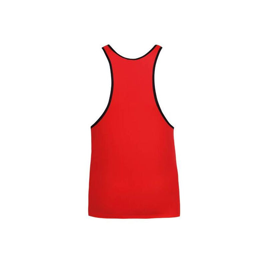 Anais Men Soul Top S de microfibra vermelha com detalhes pretos, exibindo o design e o ajuste ao corpo.