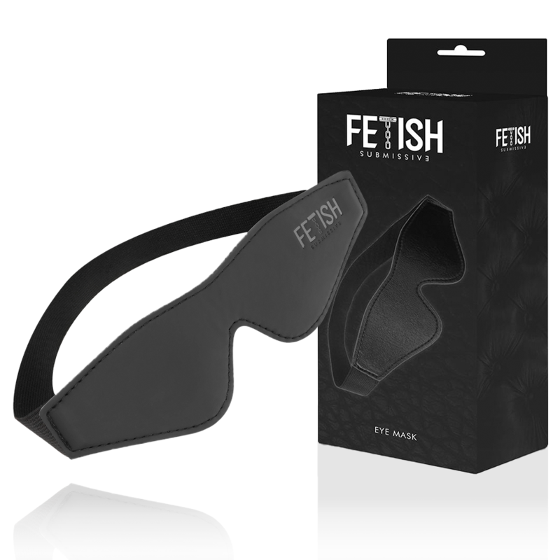 Máscara Fetish Submissive de couro vegano com forro de neoprene, para jogos BDSM.