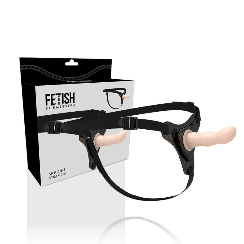 Arnês Fetish Submissive de silicone para ponto G de 12,5 cm, mostrando seu design ergonómico e material macio.