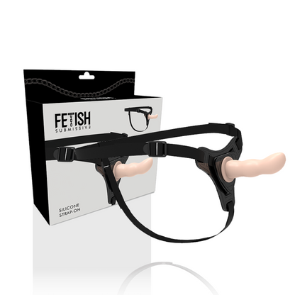Arnês Fetish Submissive de silicone para ponto G de 12,5 cm, mostrando seu design ergonómico e material macio.