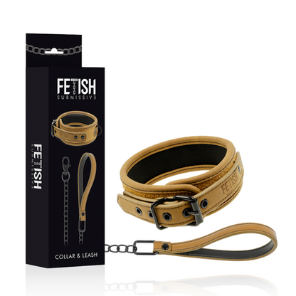 Close-up do Colar de Corrente FETISH SUBMISSIVE ORIGIN com Forro de Neoprene, destacando o design e os materiais.
