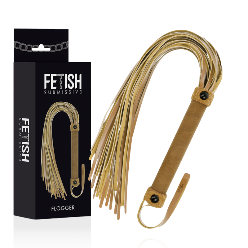 Chicote de Couro Vegano FETISH SUBMISSIVE ORIGEM para BDSM, exibindo design e textura