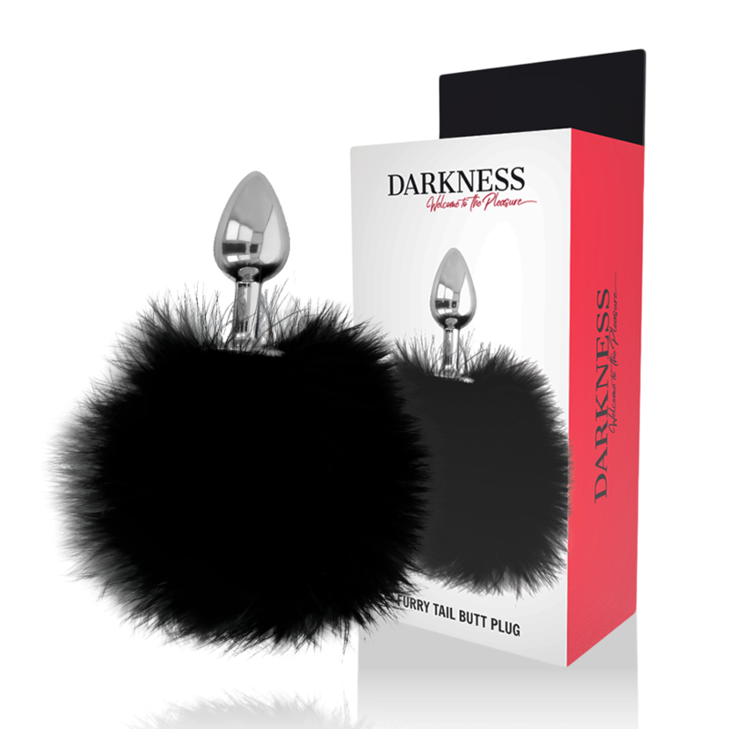 Darkness Plug Anal com Cauda Extra Preta 7cm, para estimulação e fetiche.