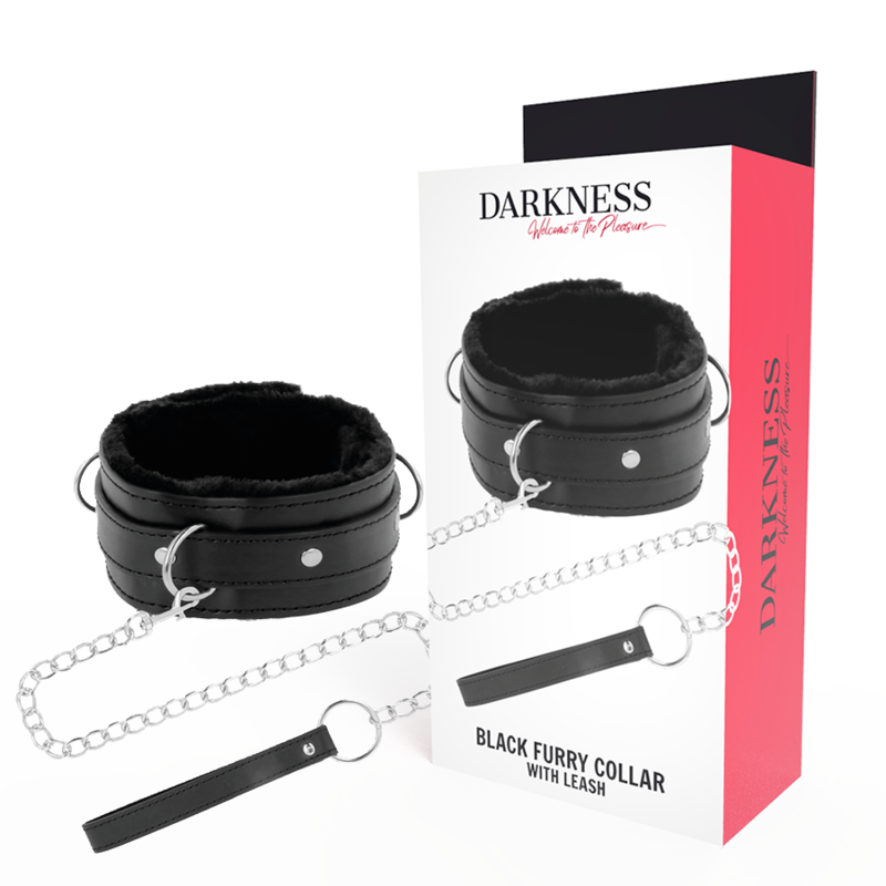 Colar de postura DARKNESS confortável com corrente de couro para BDSM