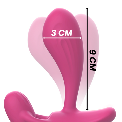 Intense Shelly Plug Anal Vibratório com Controle Remoto Rosa, detalhe do design ergonômico e acabamento em silicone