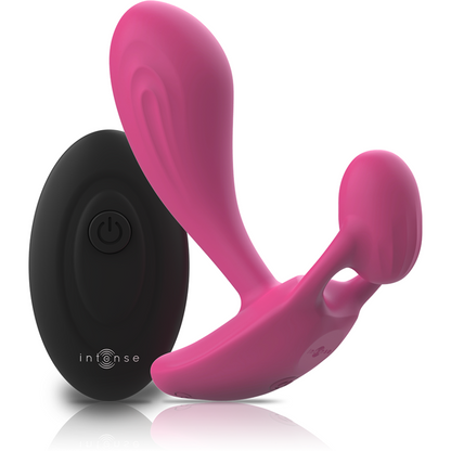 Intense Shelly Plug Anal Vibratório com Controle Remoto Rosa, detalhe do design ergonômico e acabamento em silicone