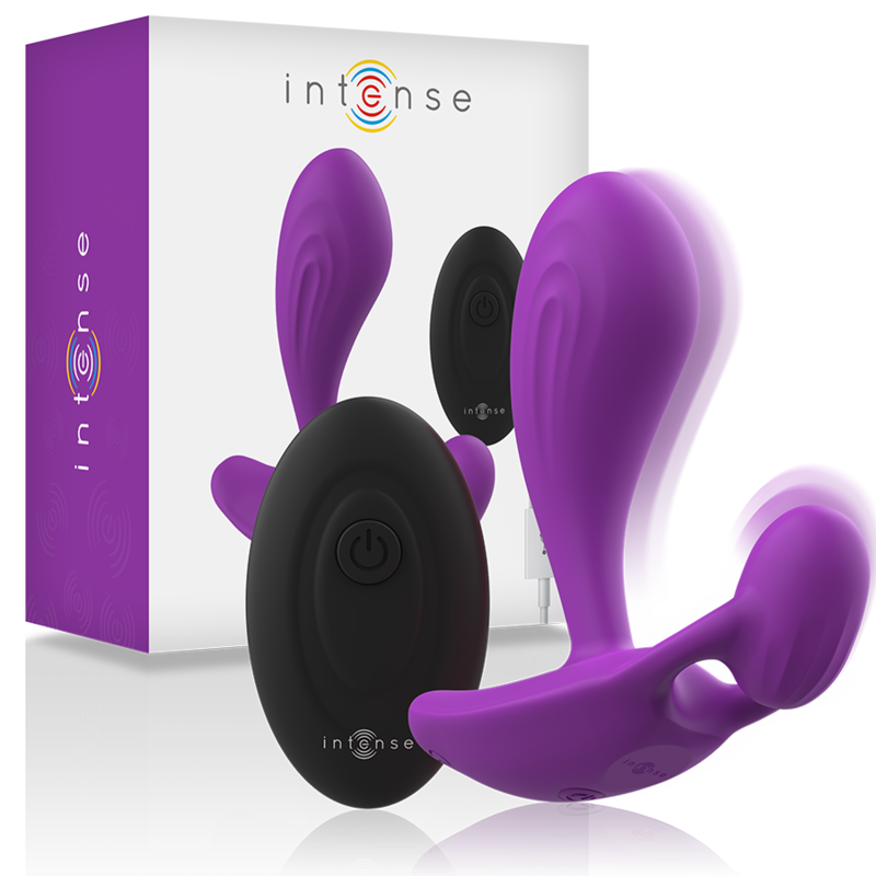 Intense™ Plug Anal Vibratório Shelly™ com Controle Remoto Roxo, em silicone macio, exibindo seu design ergonômico e acabamento.