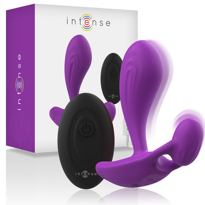 Intense™ Plug Anal Vibratório Shelly™ com Controle Remoto Roxo, em silicone macio, exibindo seu design ergonômico e acabamento.