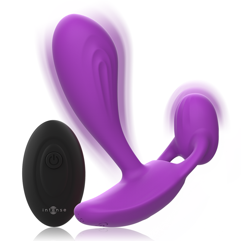 Intense™ Plug Anal Vibratório Shelly™ com Controle Remoto Roxo, em silicone macio, exibindo seu design ergonômico e acabamento.
