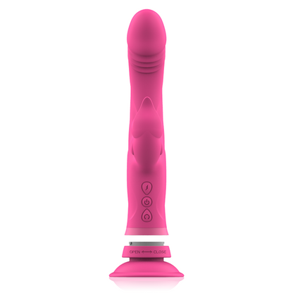 Vibrador Coelho Júlio Intense de silicone rosa para dupla estimulação do G-Spot e clitóris.