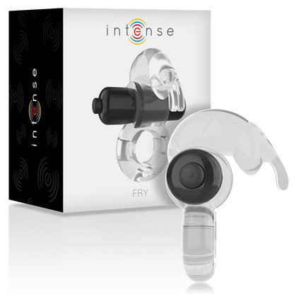 Anel Vibrador Coelho Transparente Intense, mostrando o design flexível, vibrador e o estimulador de coelho.