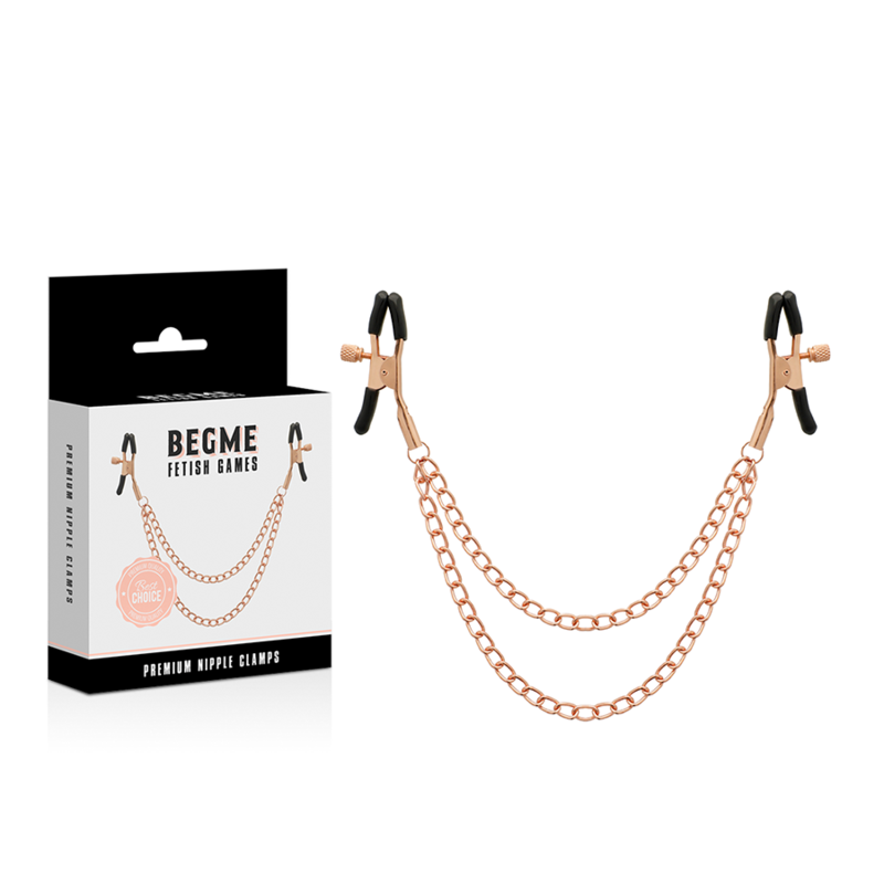 Pinças de Bico BEGME Black Edition Premium, perfeitas para estimulação BDSM, em aço inoxidável e alumínio sem níquel.