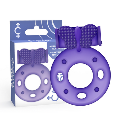 CASUAL LOVE Anel Peniano Vibrador Clitoriano Flexível Roxo para prazer duplo e ereções duradouras.