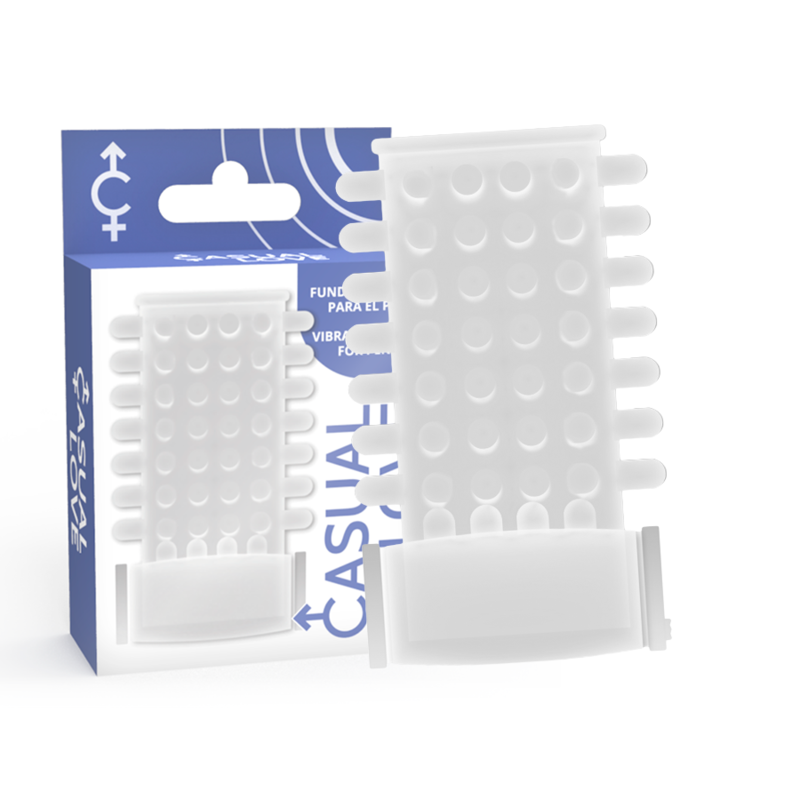 Anel Peniano Vibrador Transparente CASUAL LOVE, flexível para ereção e estimulação.