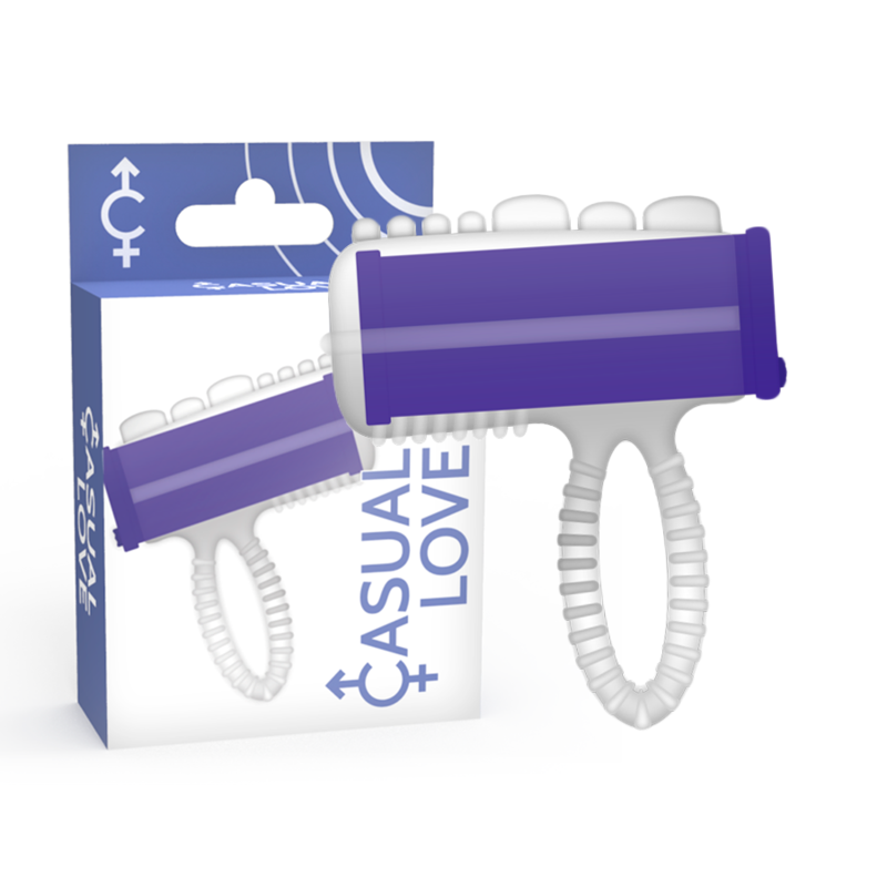 CASUAL LOVE Anel Vibrador para Língua e Dedo Lilac - vista detalhada do produto flexível.