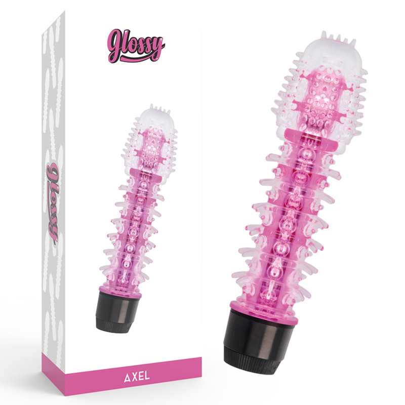 Vibrador GLOSSY Axel Rosa de TPE, ergonômico e à prova d'água para prazer íntimo