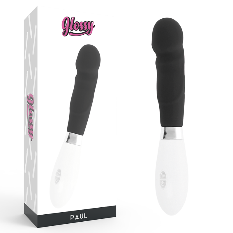 GLOSSY Vibrador Paul Realista Preto com 10 Funções
