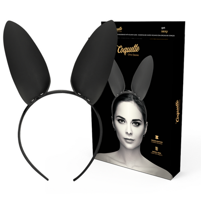Bandolete COQUETTE CHIC DESIRE com orelhas de coelho em couro vegano, ideal para momentos sensuais e elegantes.