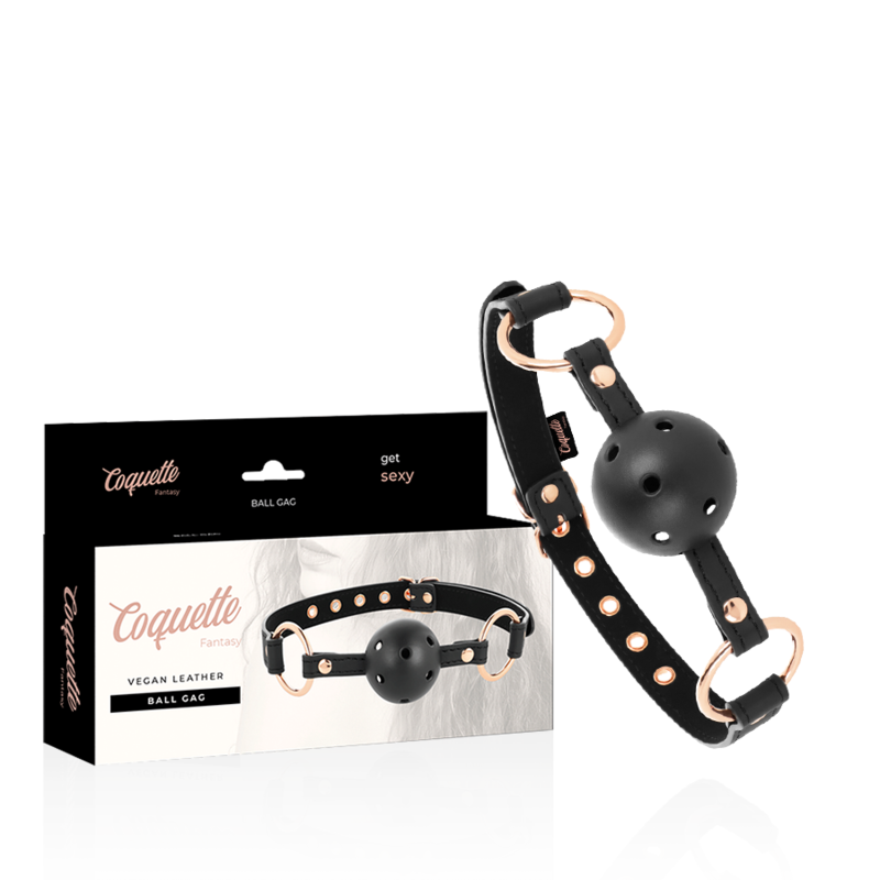 COQUETTE CHIC DESIRE FANTASY Mordaça de Bola Respirável Ajustável em couro vegano