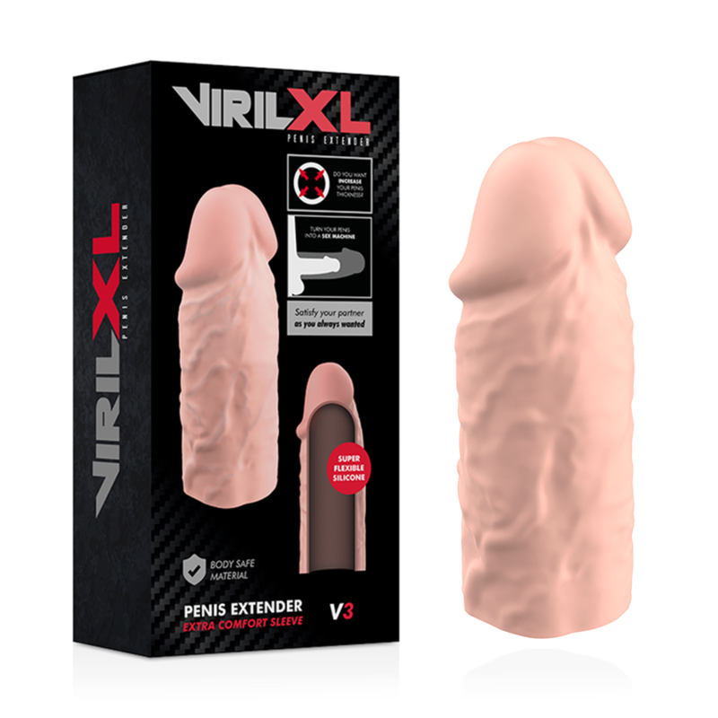 Extensão de Pénis VIRILXL V3 de Silicone Líquido Natural