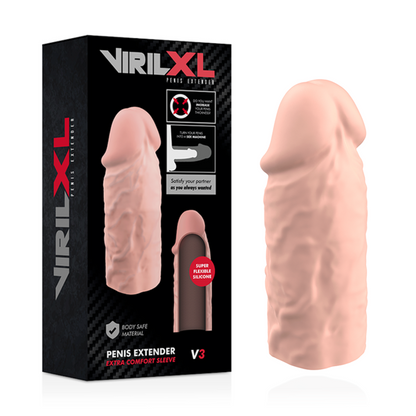 Extensão de Pénis VIRILXL V3 de Silicone Líquido Natural
