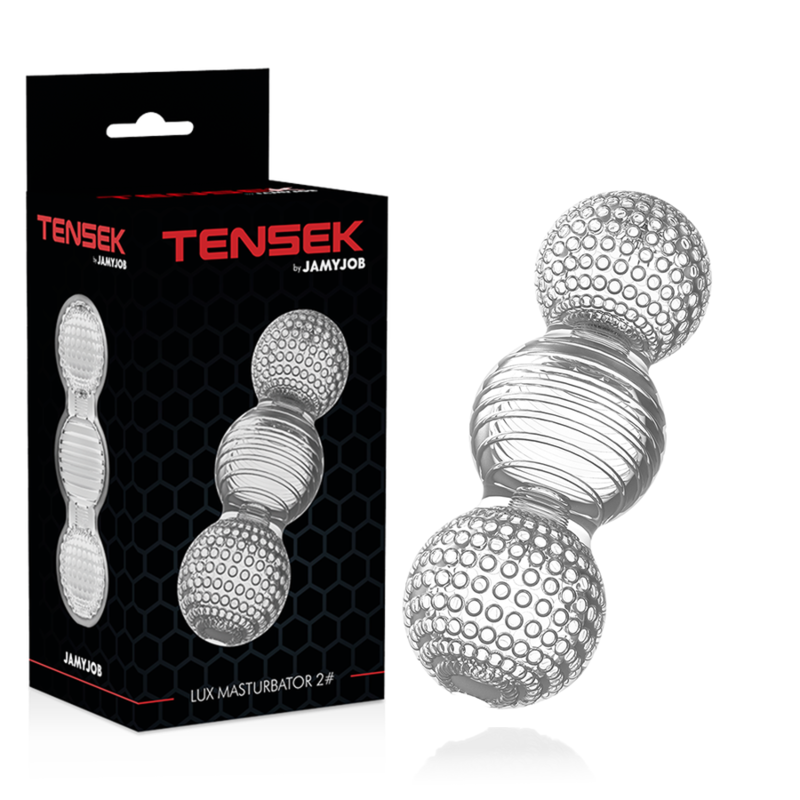 Masturbador masculino JAMYJOB TENSEK 2 Extreme Claro transparente com detalhes internos