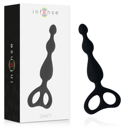 Close-up do Dilatador Anal INTENSE Danti Preto, mostrando seu material de silicone suave e design ergonómico.