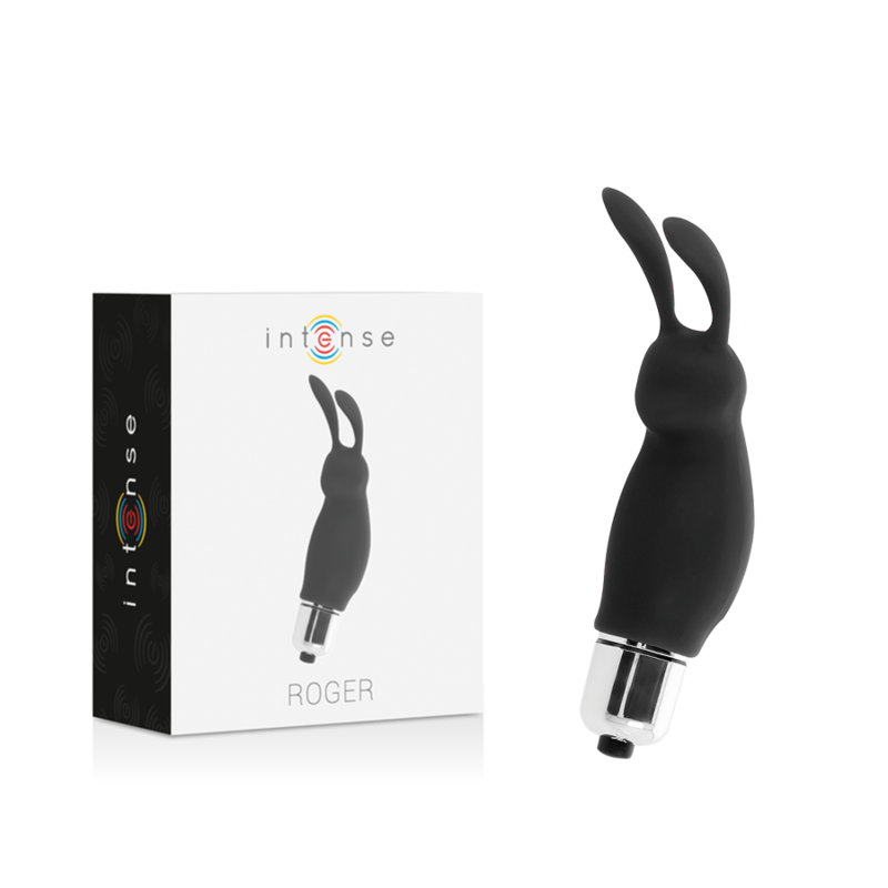 INTENSE Coelho Roger Preto, vibrador ergonómico para estimulação precisa