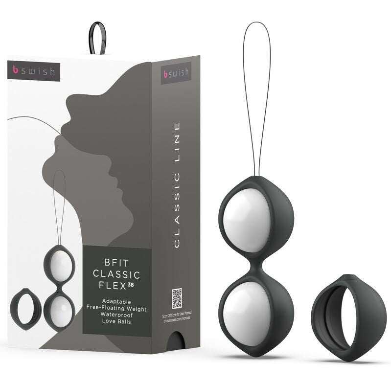 B SWISH Bolas Vaginais BFIT Classic Flex Preto 38g para treino do assoalho pélvico